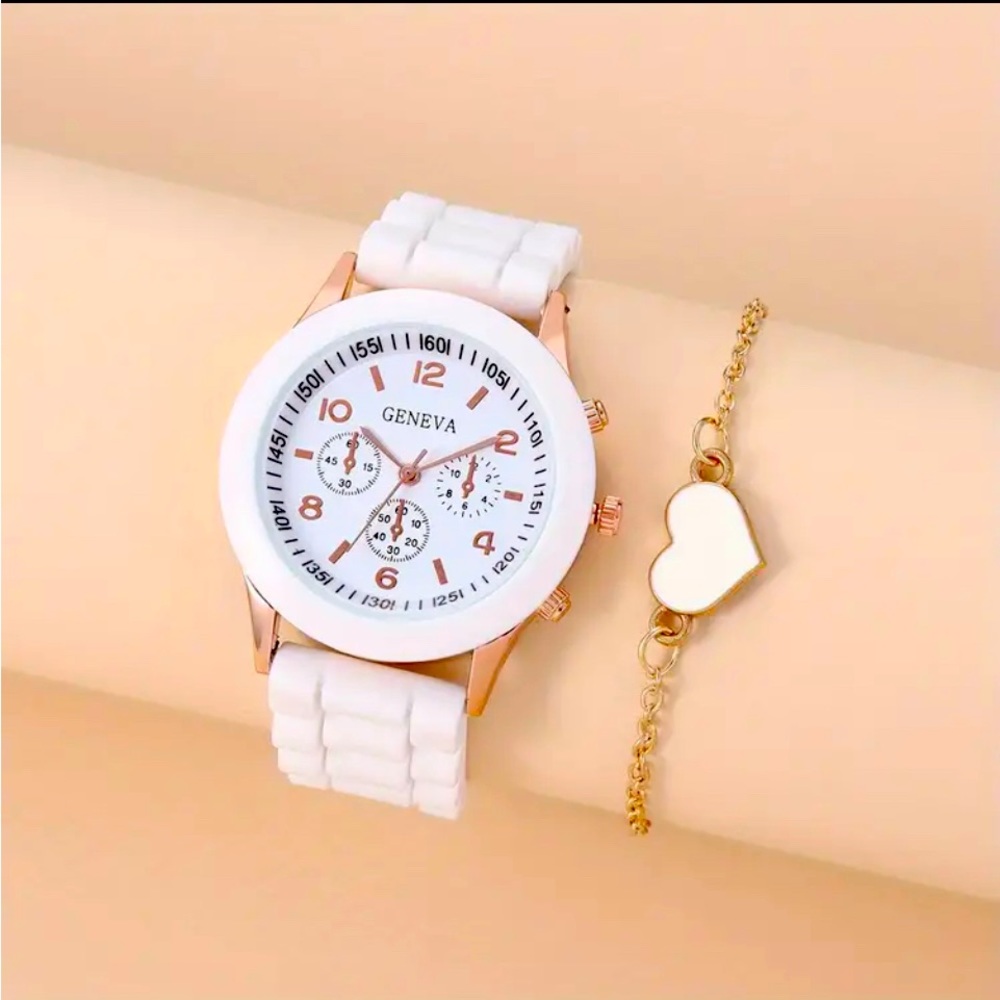 Geneva Watch and Heart Bracelet Set - Picture 3 of 5